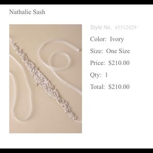 Bhldn Natalie wedding belt sash - brand new